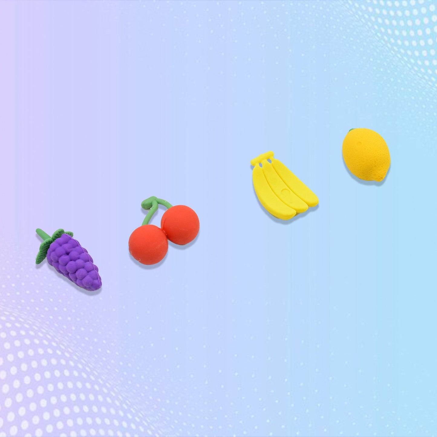 Mini Cute Vegetables and Fruits Erasers or Pencil Rubbers for Kids, 1 Set Fancy & Stylish Colorful Erasers for Children, Eraser Set for Return Gift, Birthday Party, School Prize, 3D Erasers (4 pc Set)