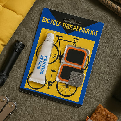 Bicycle Tire Repair Kit – Portable Puncture Repair Set with Adhesive (1 Set / Mix Design)