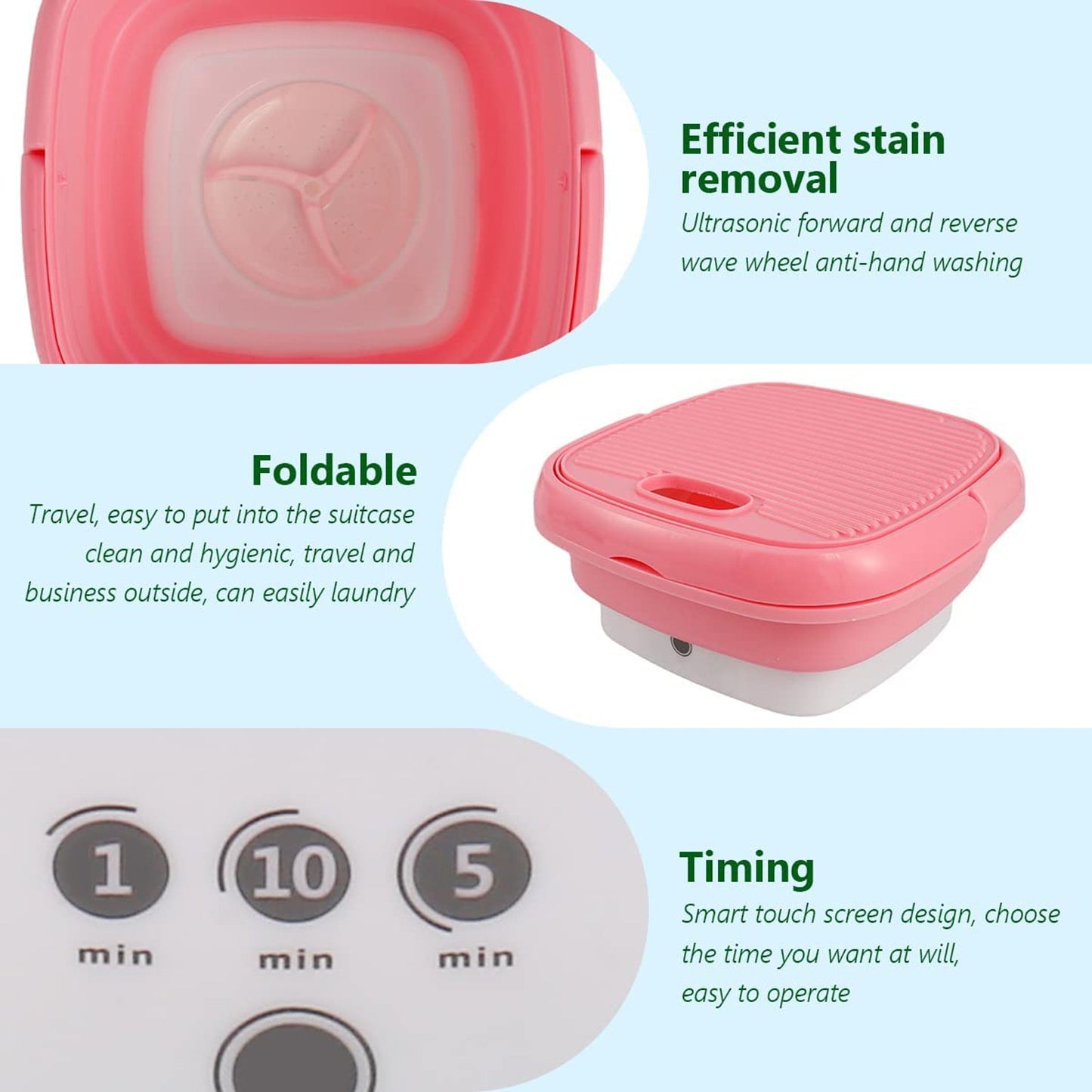 Foldable Electric Washing Bucket (1 Pc)
