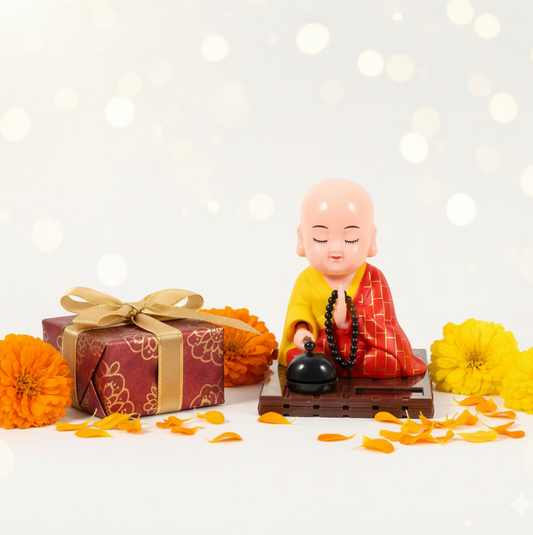 Solar Powered Sitting Buddha Statue (1 Pc / Medium)