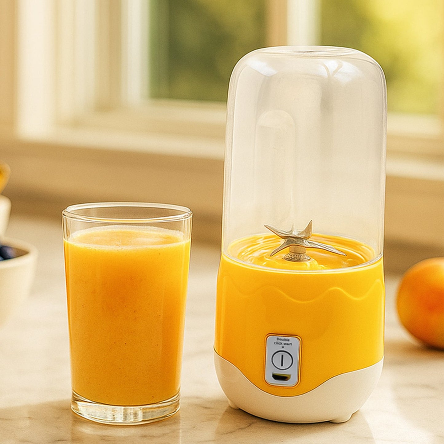 Portable Electric USB Juice Maker 6 blade Blender Grinder  - 400ml