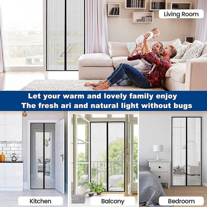Magic Mesh Hands-Free Screen Door Instant Opening (1 Set)