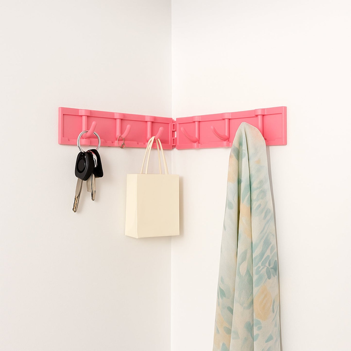 Foldable Rotating Wall-Mounted Multipurpose 6 Hook Rack (1 Pc)